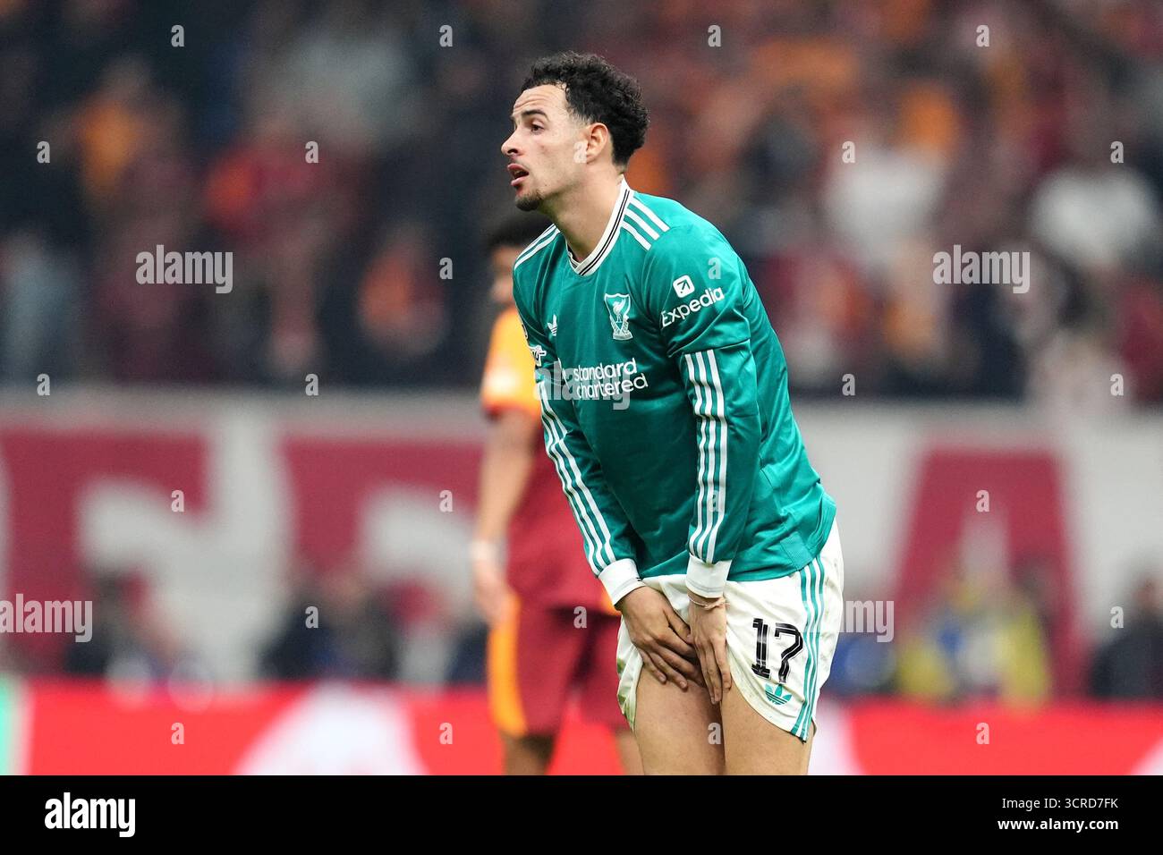 Der Liverpooler Curtis Jones reagierte beim UEFA Champions League-Spiel im RAMS Park in Istanbul. Bilddatum: Dienstag, 30. September 2025. Stockfoto