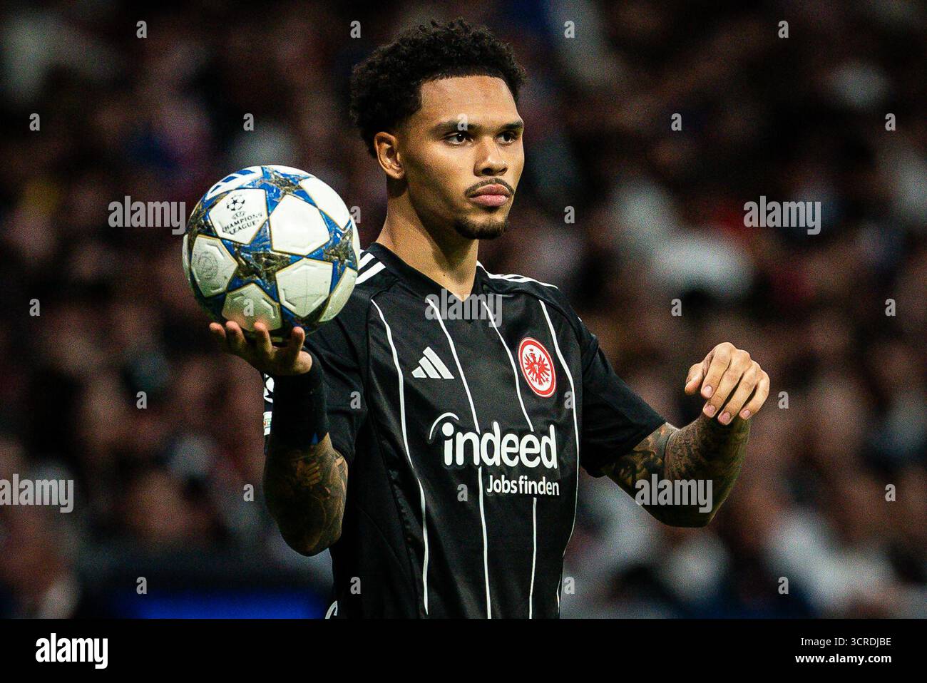Nnamdi COLLINS von Eintracht Frankfurt während der UEFA Champions League, League-Phase, MD2-Fußballspiel zwischen Atletico de Madrid und Eintracht Frankfurt am 30. September 2025 im Riyadh Air Metropolitano Stadion in Madrid, Spanien Stockfoto