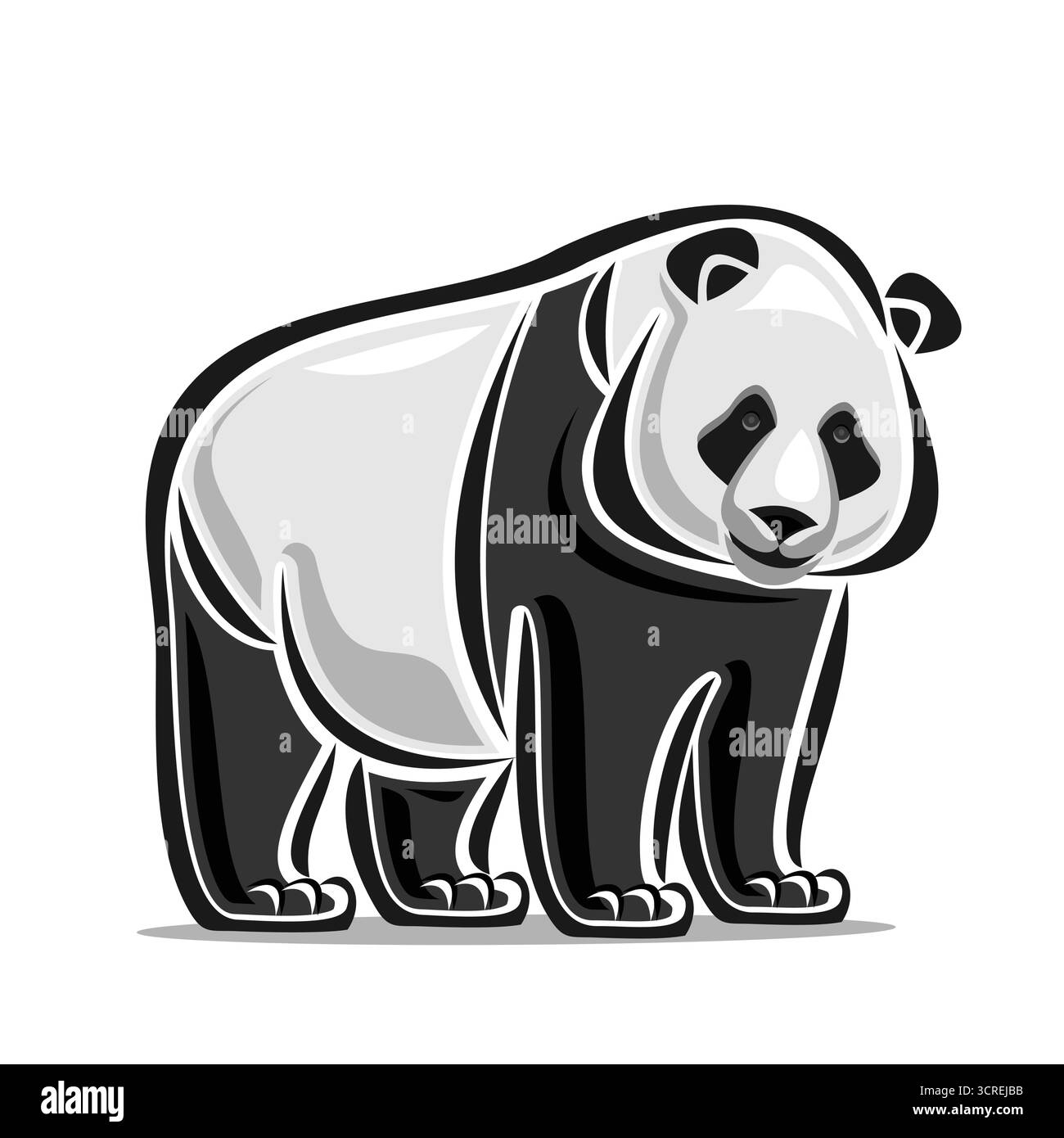 Vektor-Illustration des Riesenpandabären - Nationalschatz Chinas, Riesenpanda (ailuropoda melanoleuca) ist ein großes Säugetier, das in den Bergen endemisch ist Stock Vektor