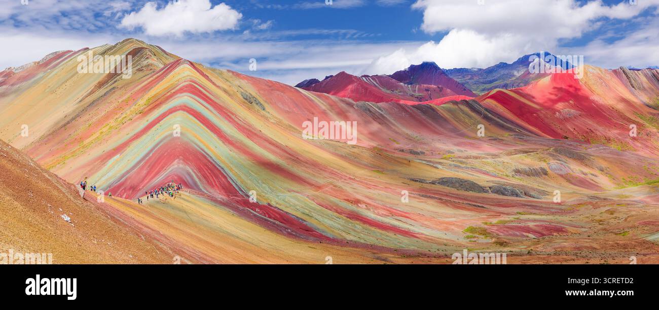 Vinicunca, Region Cusco, Peru. Montana de Siete Colores, oder Rainbow Mountain. Stockfoto
