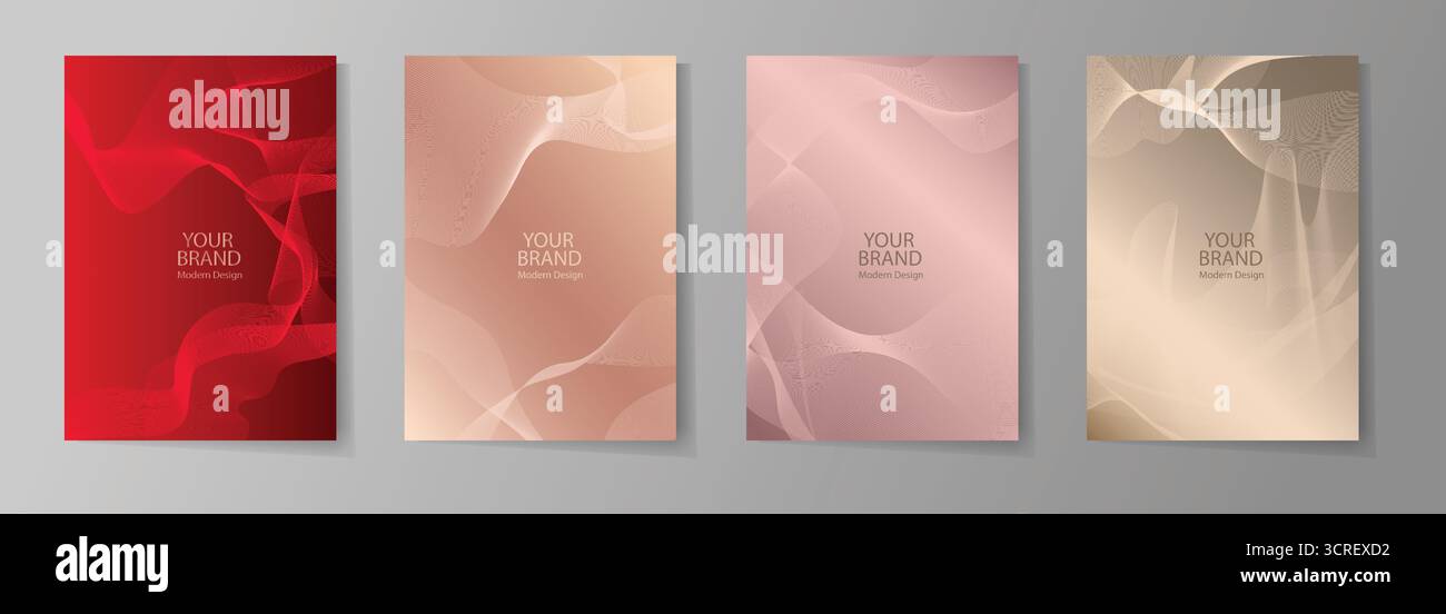 Farbenfrohe lineare Zusammensetzung. Eine Reihe von Layouts für das Design von Bannern, Postern und Postern. Vorlage für Buchumschläge, Broschüren, Broschüren und Katalo Stock Vektor