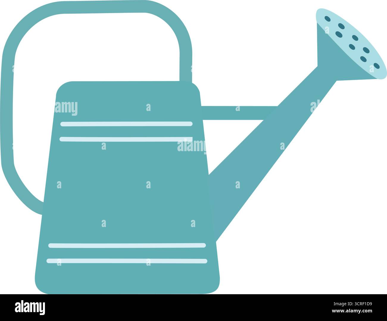 Ein türkisfarbenes Gießkannenvektorsymbol für Gartengeräte, Gartenbau und Gartenzubehör Stock Vektor