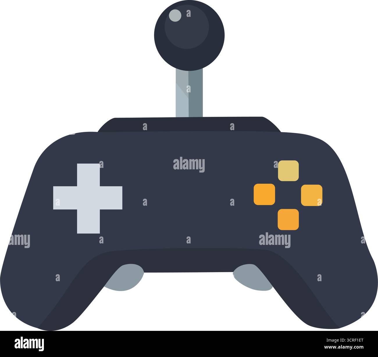 Ein Retro-Gamepad-Logo mit Joystick und D-Pad, ideal für Spiele, E-Sport oder technologiebezogene Branding- und Merchandise-Produkte Stock Vektor