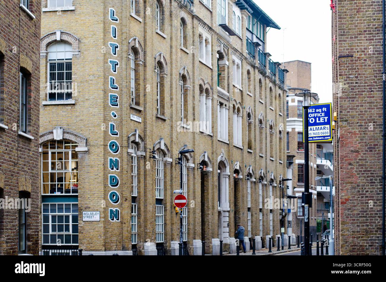 London, Vereinigtes Königreich. 7-10-2018. Das kleine Londoner Gebäude in der Mill Street. Stockfoto
