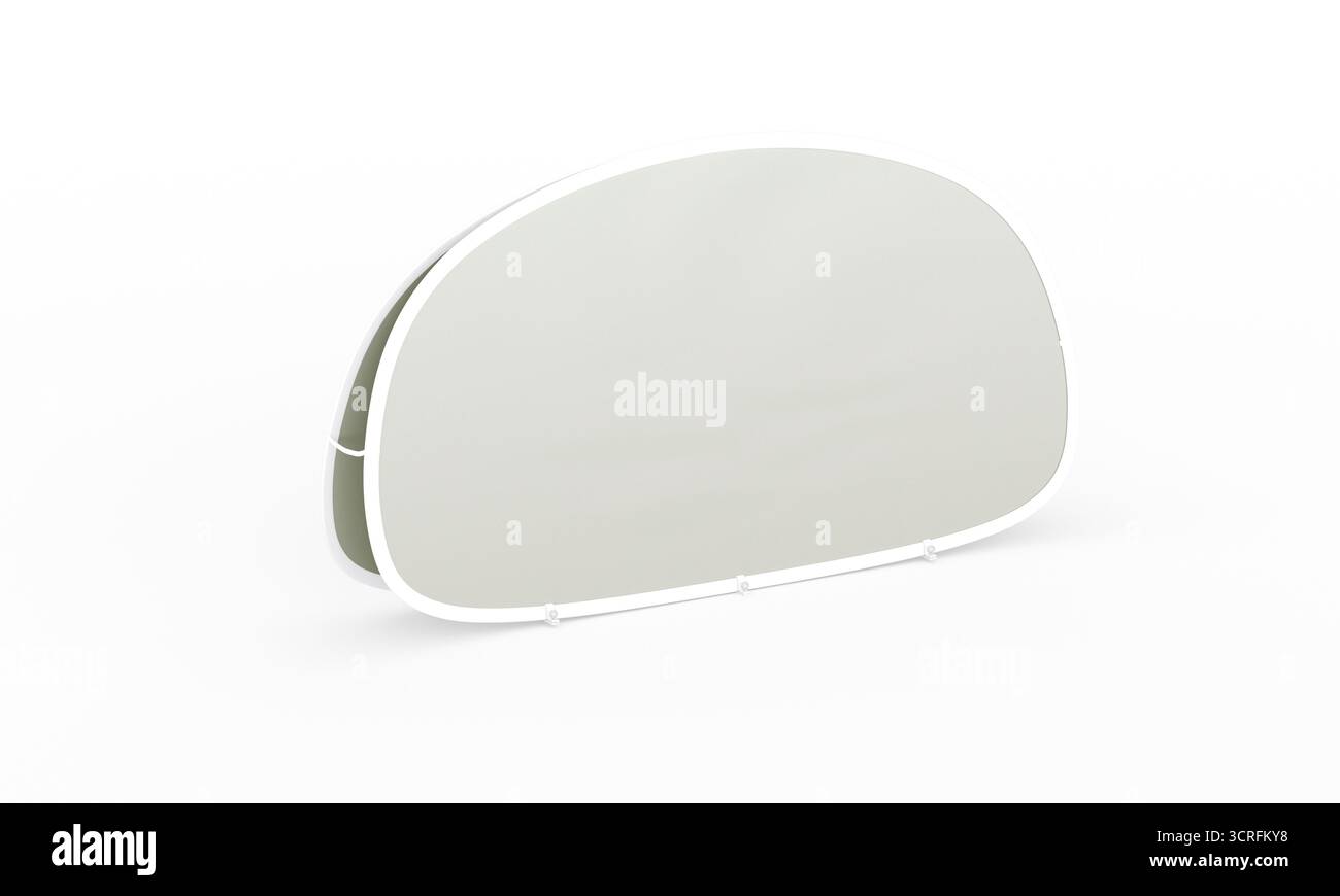 Leere Autosonnenschirm isoliertes Modell. 3D-Rendering für Branding, Design und Präsentation von Autozubehör. Stockfoto