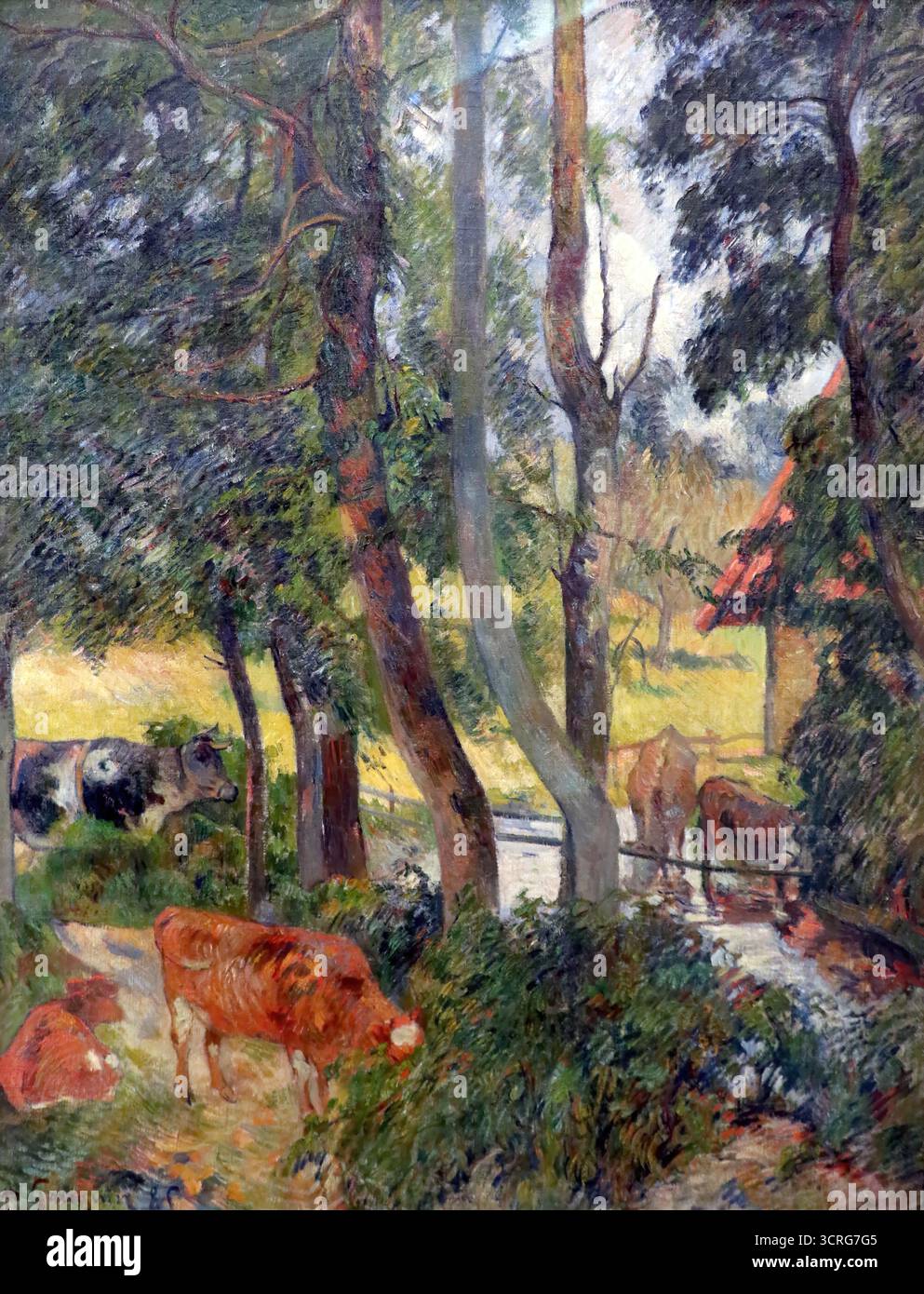 Paul Gauguin, Landschaft in der Bretagne, 1885. Stock Vektor