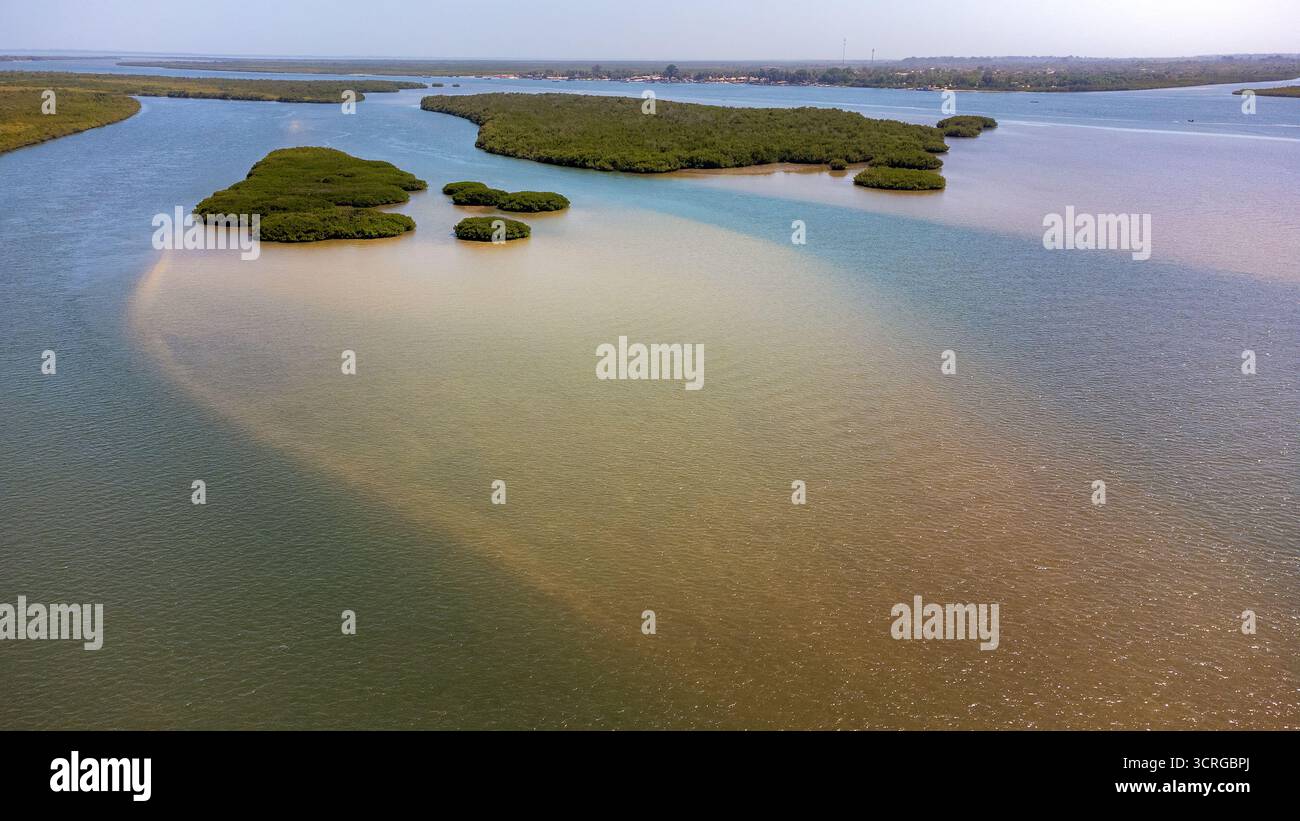 Luftaufnahme des Casamance River in der Nähe von Ziguinchor, Senegal Stockfoto