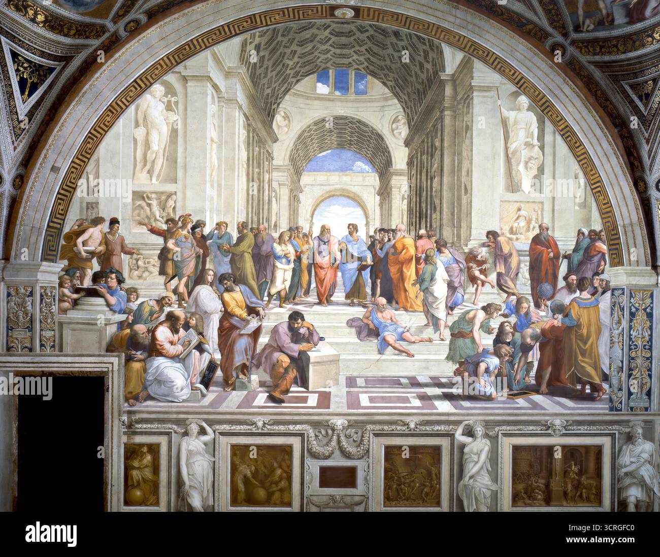 Raphael (Raffaello Sanzio da Urbino), Schule von Athen, um 1509–1511. Stock Vektor