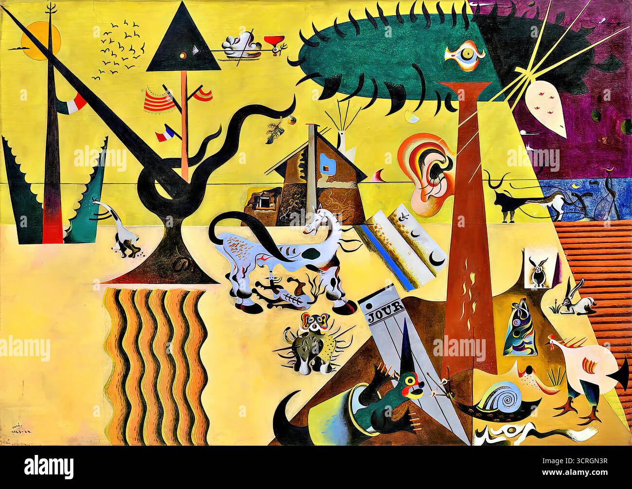 Joan Miró, das bearbeitete Feld (La terre labourée), 1923–24. Stock Vektor