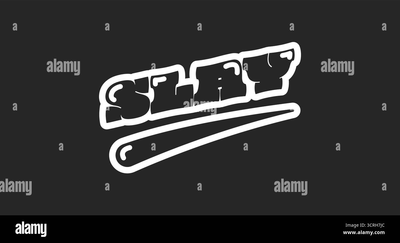 Sacky Retro Black Outline Social-Media-Phrase Stock Vektor