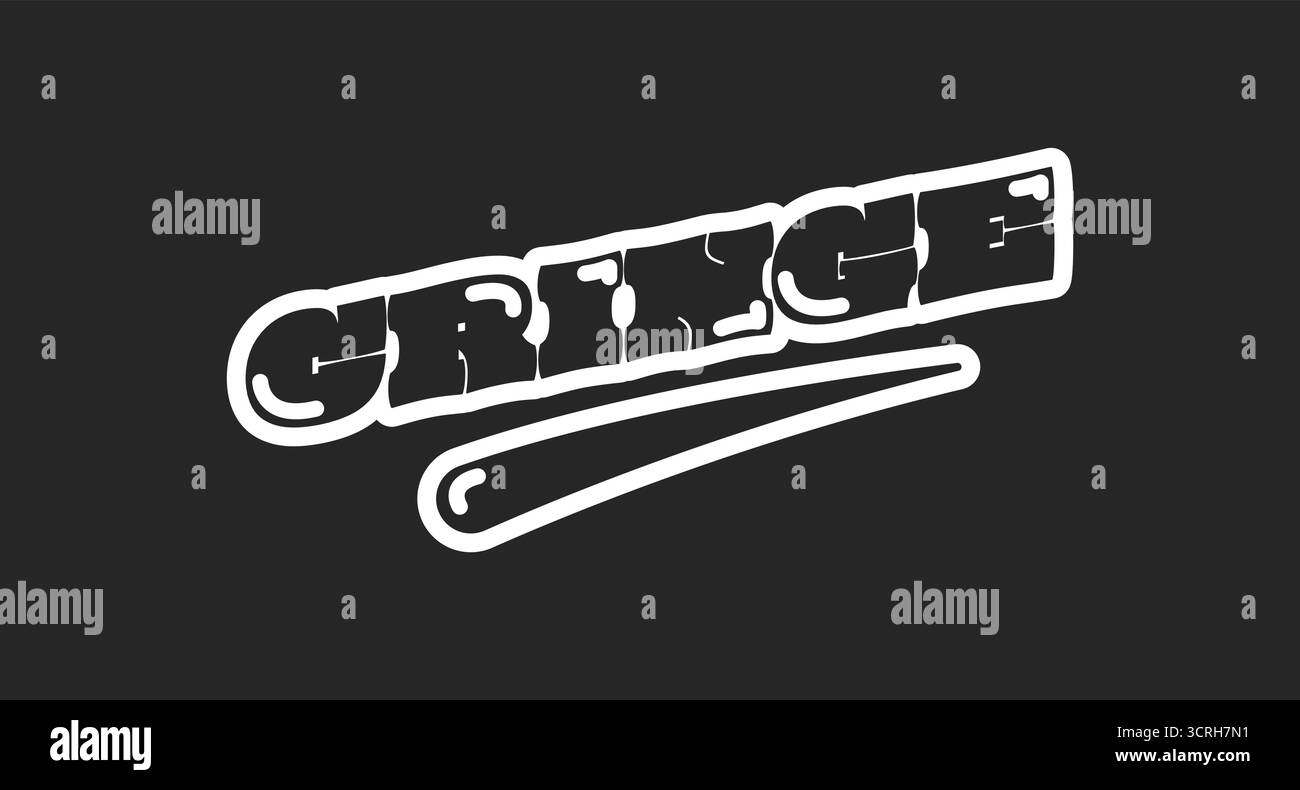 Cringe Retro Black Outline Social-Media-Phrase Stock Vektor