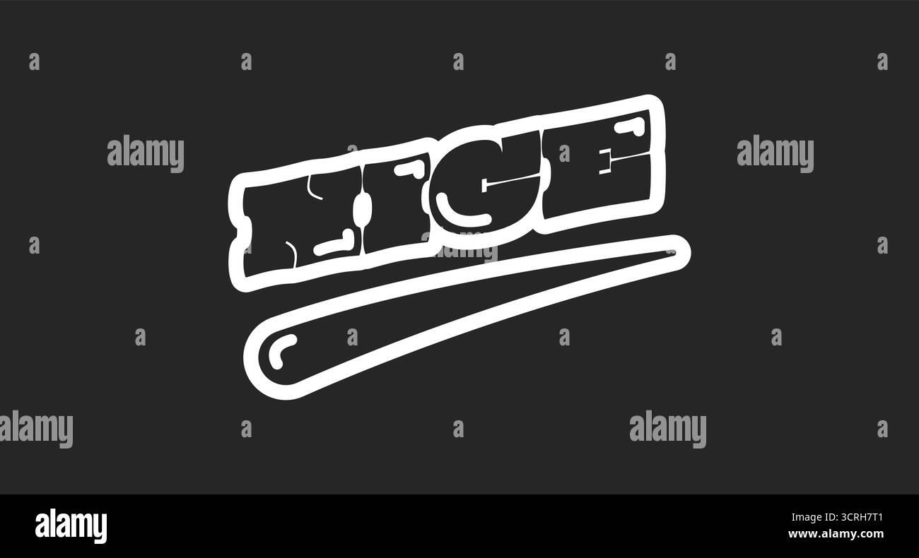 Netter schwarzer Retro-Ausdruck für soziale Medien Stock Vektor