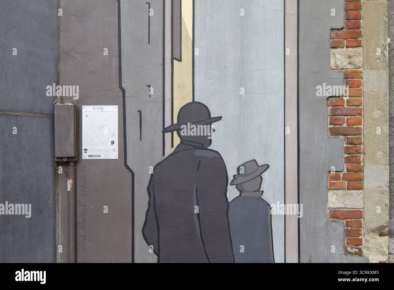 Iconique belgische Zeichentrickfiguren in den Straßen Brüssels gemalt Stockfoto