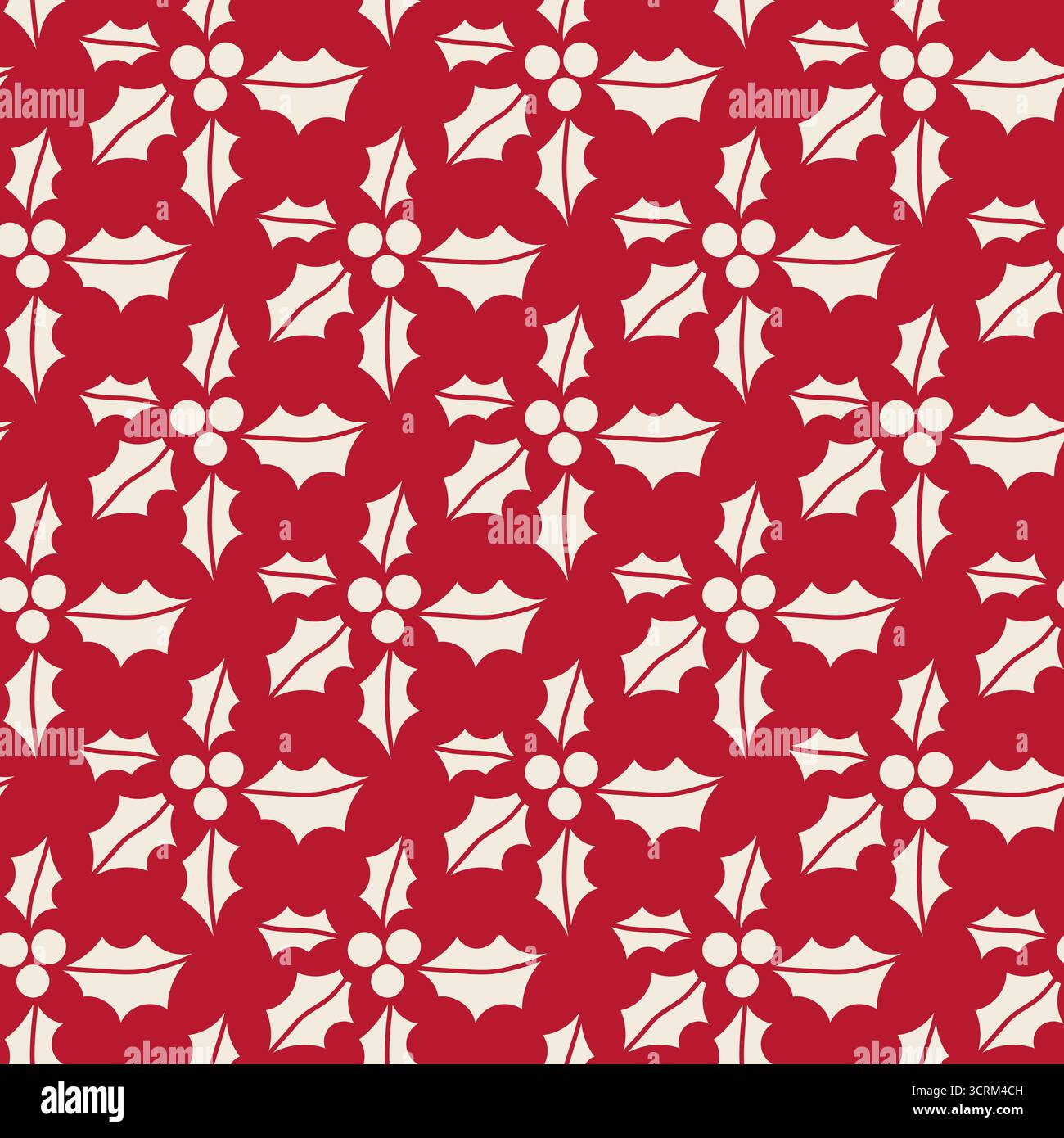 Bold Holly Lässt Nahtloses Muster Stock Vektor