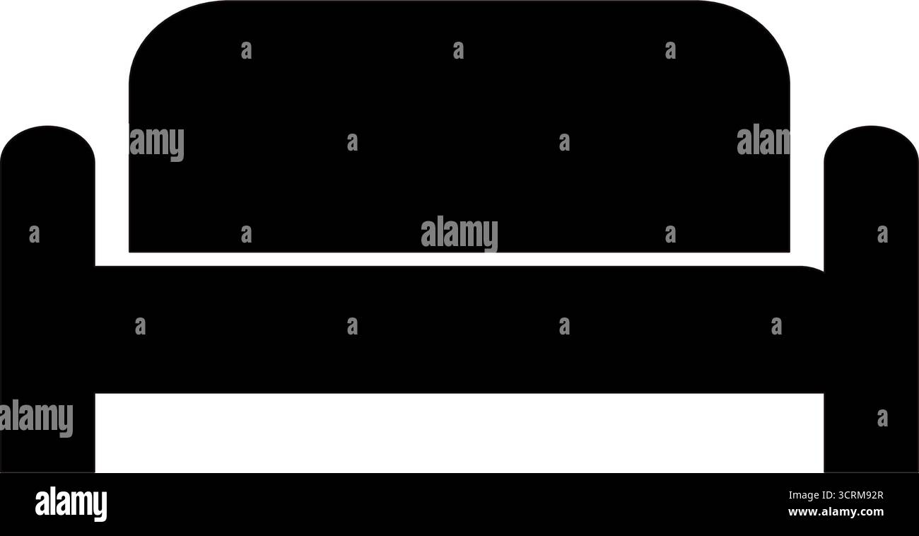 Bequeme Couch oder Sofaböbel Silhouette Vektor-Ikone Stock Vektor