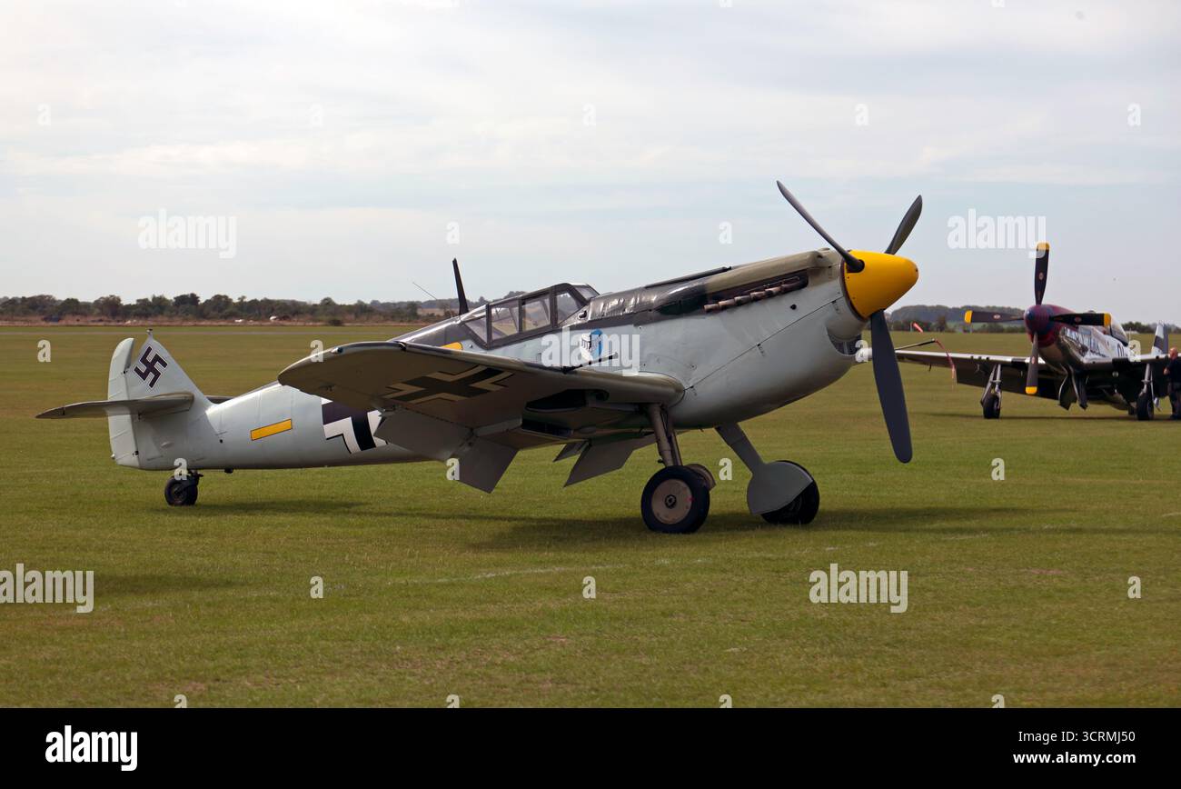A 1959, Hispano HA 1112 Buchon, auf der Duxford Battle of Britain Air Show, 2025 Stockfoto