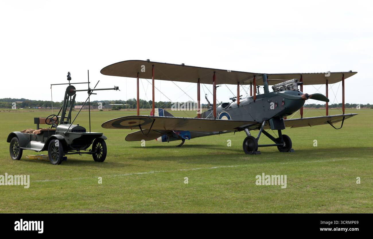 De Havilland DH9, auf statischer Anzeige während der Battle of Britain Air Show, IWM Duxford, 2025 Stockfoto