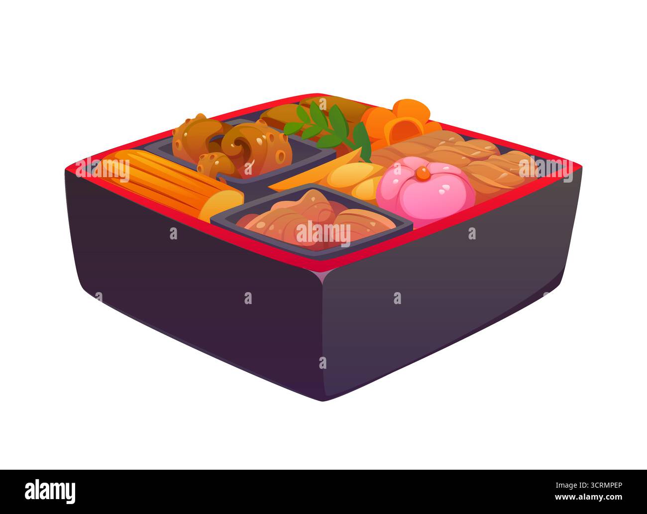 Japanische bento-Box mit traditionellen Gerichten Stock Vektor