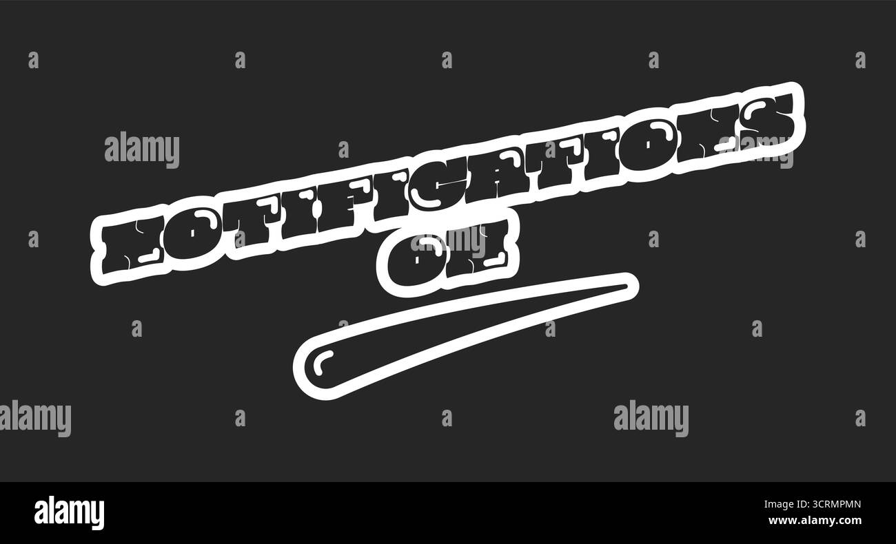 Benachrichtigungen über die Schaltfläche für schwarze Retro-Konturen in sozialen Medien Stock Vektor