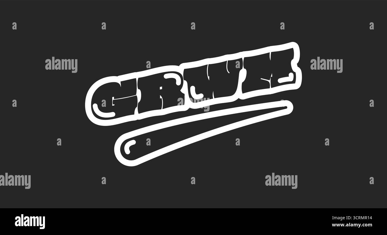 GRWM Abkürzung Retro Black Outline Social Media Phrase Stock Vektor