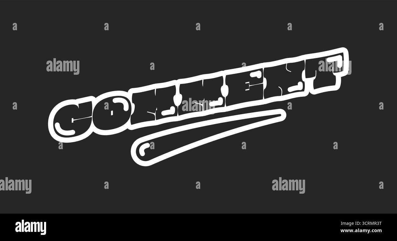 Kommentar: Schwarze Retro-Kontur für soziale Medien Stock Vektor