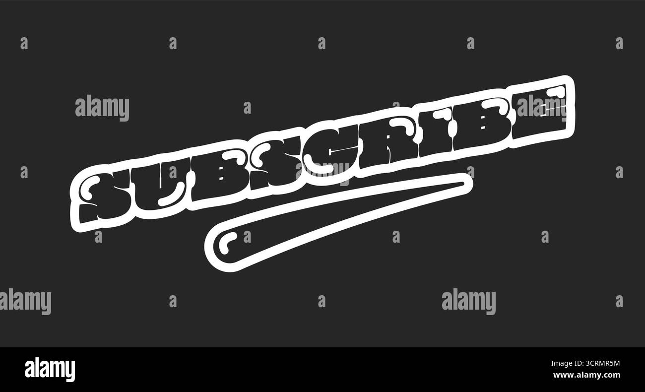 Abonnieren Sie die schwarze Retro-Schaltfläche für soziale Medien Stock Vektor