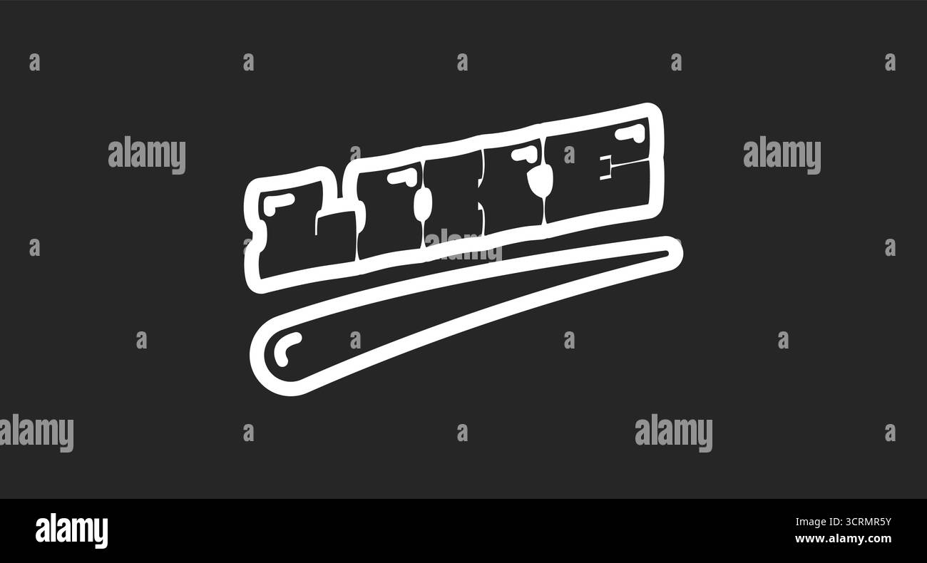 Wie Retro Black Outline Social Media Button Stock Vektor