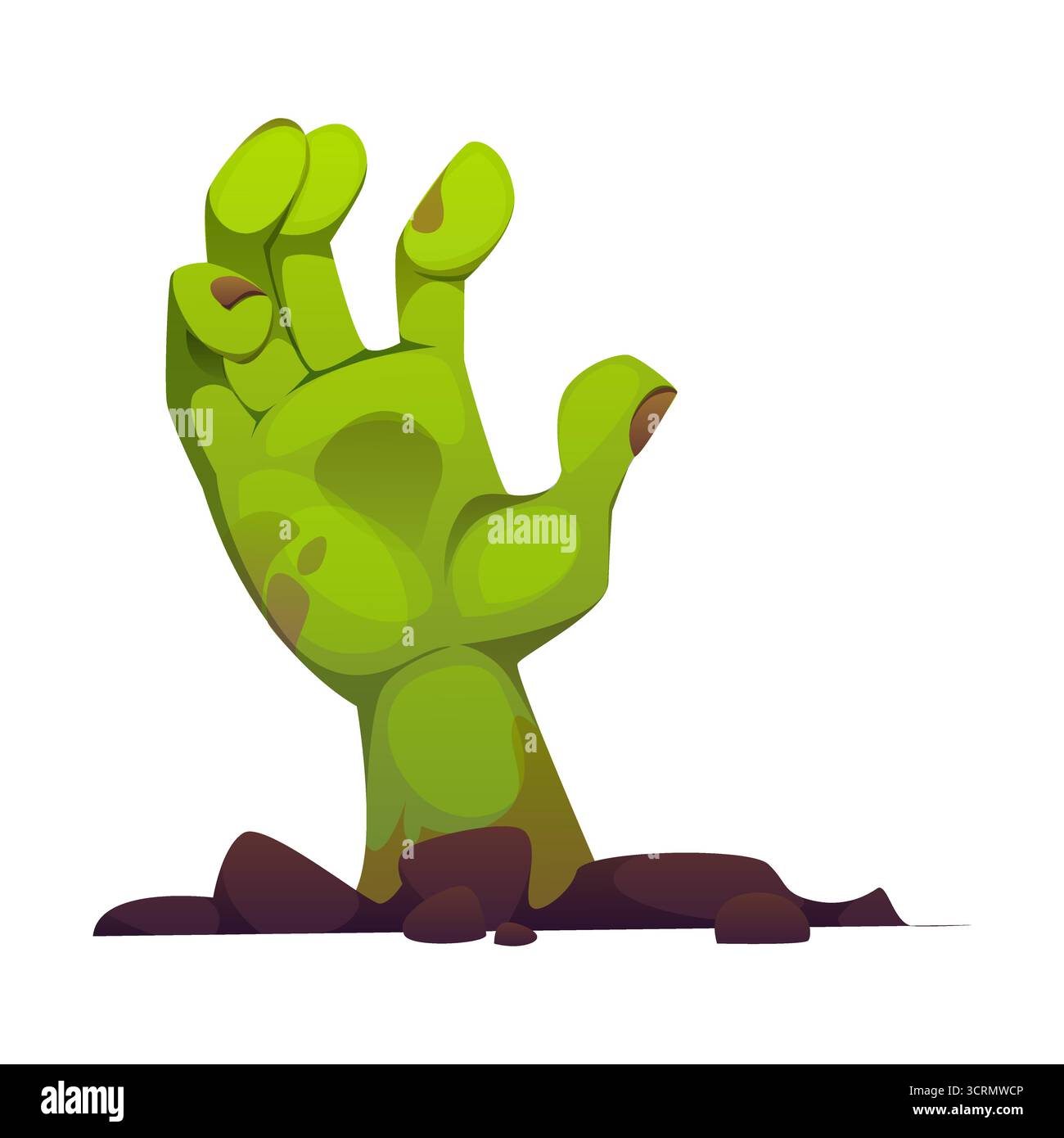 Halloween Cartoon Zombie Hand für Horrorfeiertage Stock Vektor