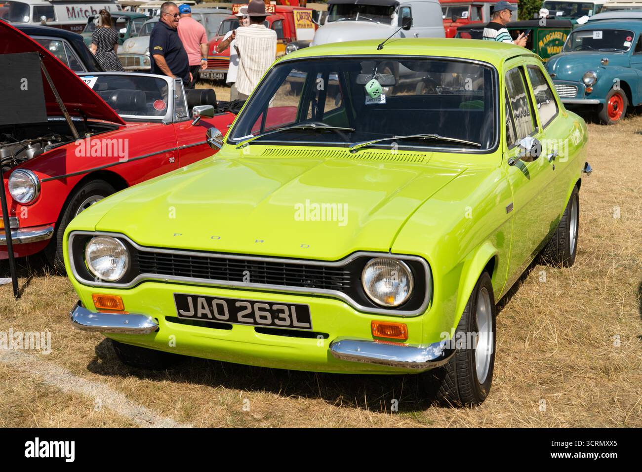 Ein 1600 GT Ford Escort Mark 1 bei der Shrewsbury Steam and Vintage Rally im August 2025. Stockfoto