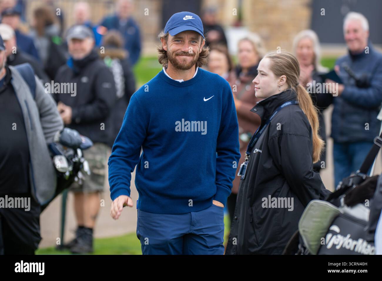 Carnoustie, Schottland. Oktober 2025. Der Engländer Tommy Fleetwood in der ersten Runde der Alfred Dunhill Links Championship. Quelle: Tim Gray/Alamy Live News Stockfoto
