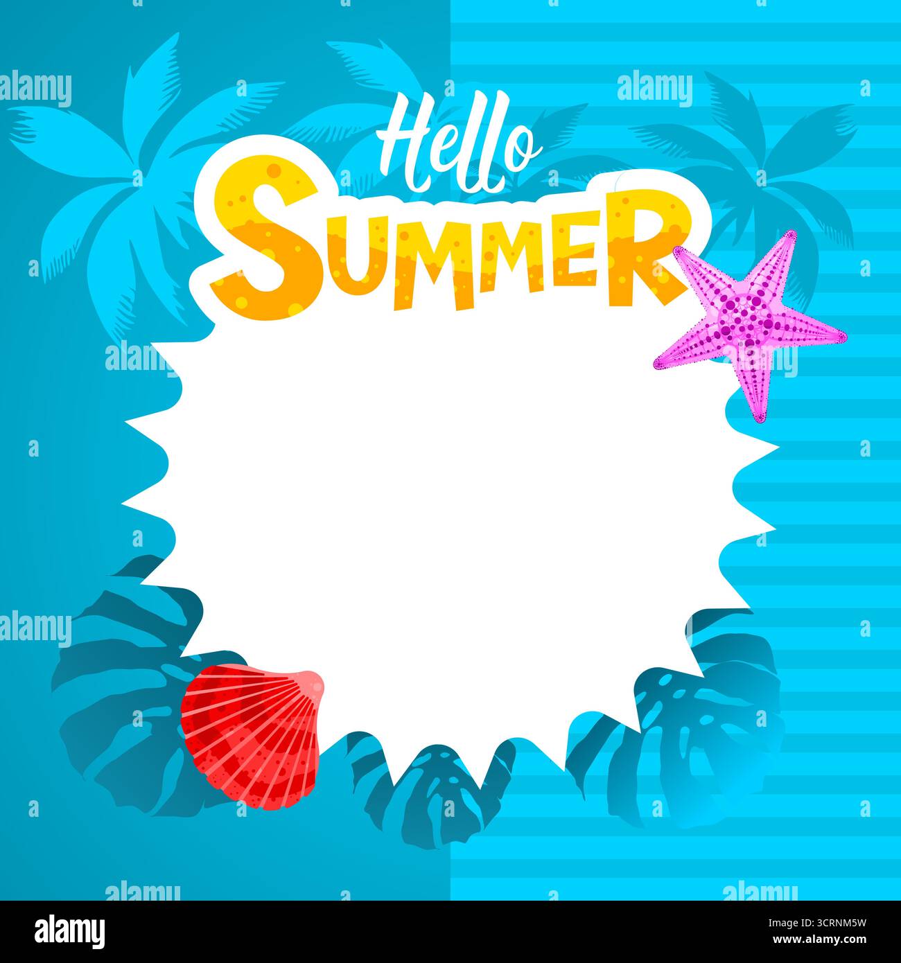 Hallo Sommerbanner, Postervorlage mit Kopierraum Stock Vektor