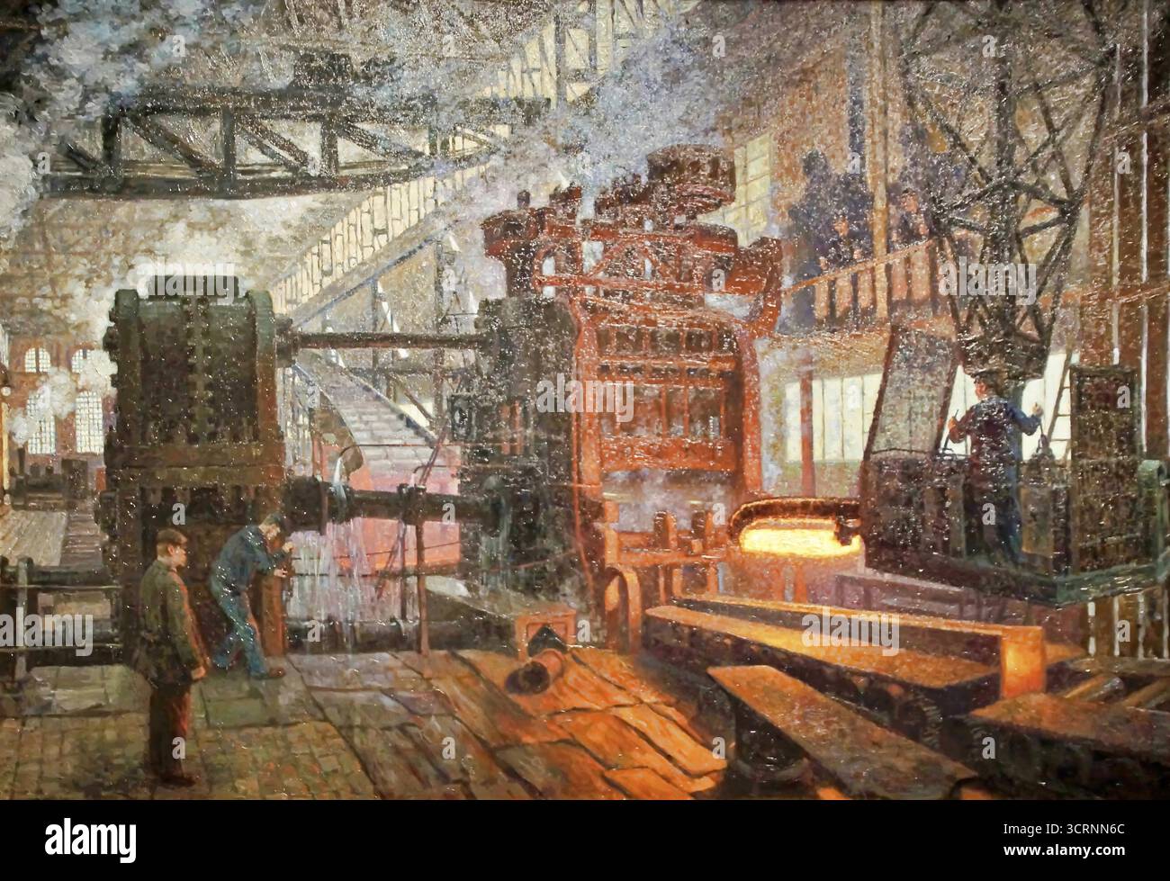 Hans Baluschek, Eisenwalzwerk – Hahn’sche Werke, Grossenbaum bei Duisburg, 1910. Stock Vektor