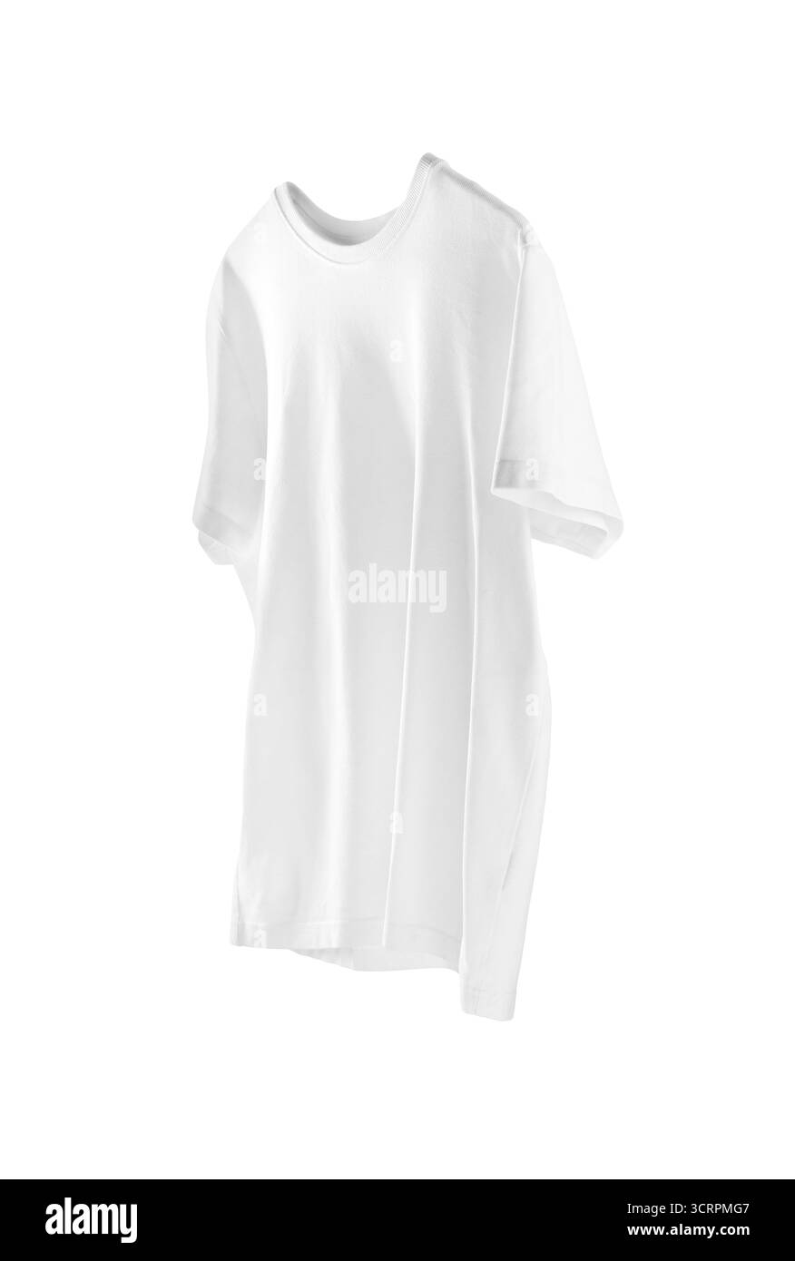 T-Shirt isoliert auf weiß. Modell für Design Stockfoto
