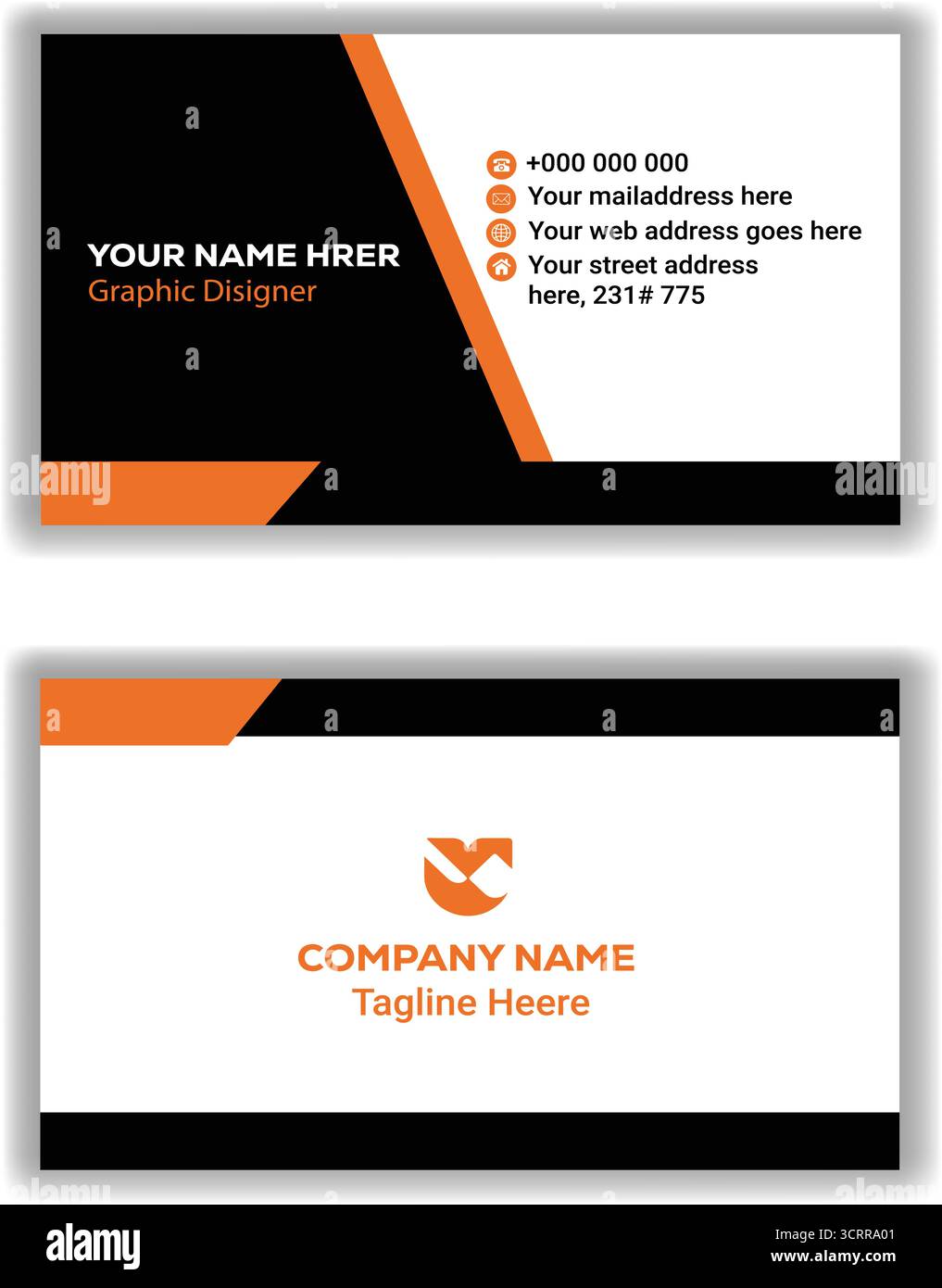 Creative Company Identity Card Moderne Doppelseitige Visitenkartenvorlage Stock Vektor
