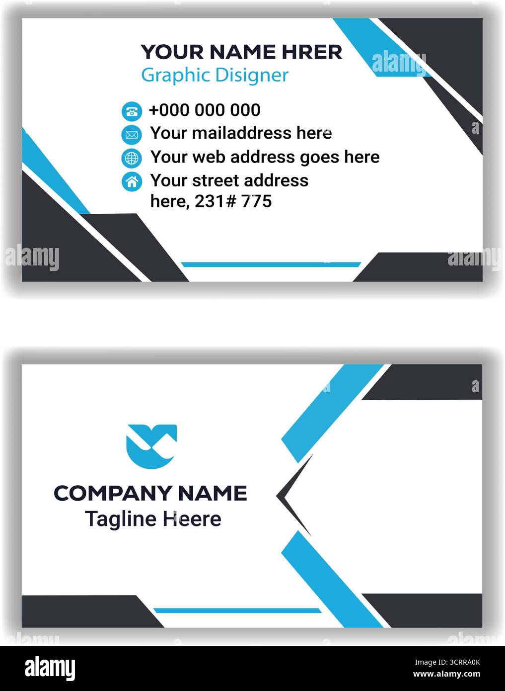 Saubere Minimalistische Visitenkarte Elegantes Corporate Visitenkarte Vektor Design Stock Vektor