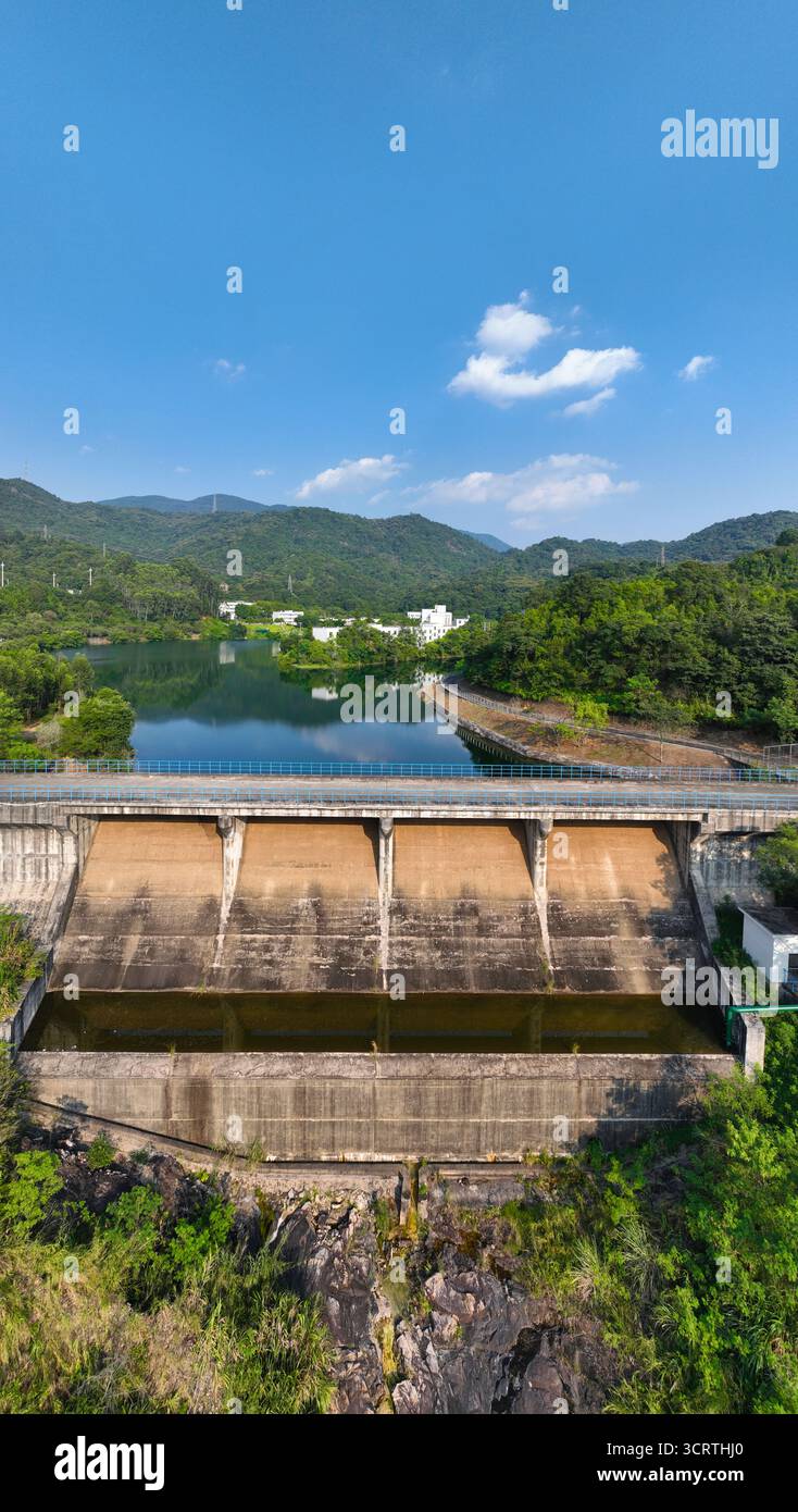 Luftaufnahmen des Energiespeicherkraftwerks Minghu Hotel in Xiangtoushan, County Boluo, Stadt Huizhou Stockfoto