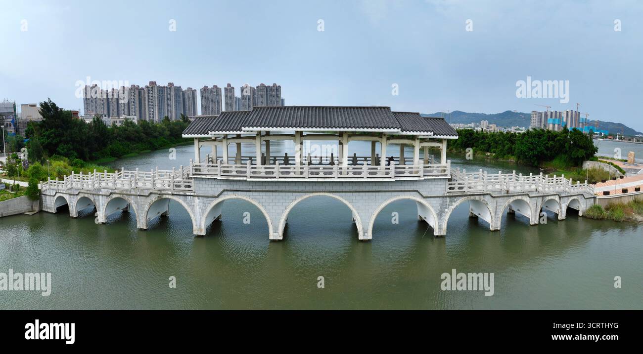 Luftaufnahmen des Luofenggangma Wetland Park im Ancient Village Fenggang, Haojiang District, Shantou City Stockfoto