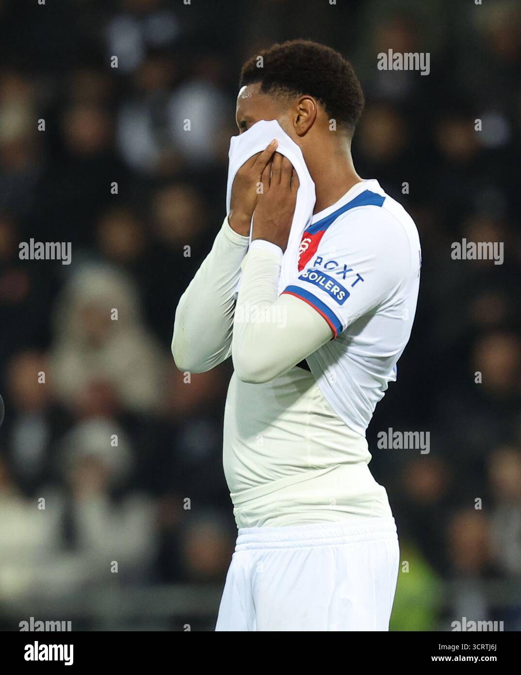 ABD0186 20251002 - GRAZ - ÖSTERREICH: Youssef Chermiti (Glasgow Rangers) während der Europa League Begegnung/Ligaphase/2. Runde zwischen SK Sturm Graz und Glasgow Rangers am Donnerstag, 02. Oktober 2025, in der Merkur Arena in Graz. - Foto: APA/ERWIN SCHERIAU - 20251002 PD11920 Credit: APA-PictureDesk/Alamy Live News Stockfoto