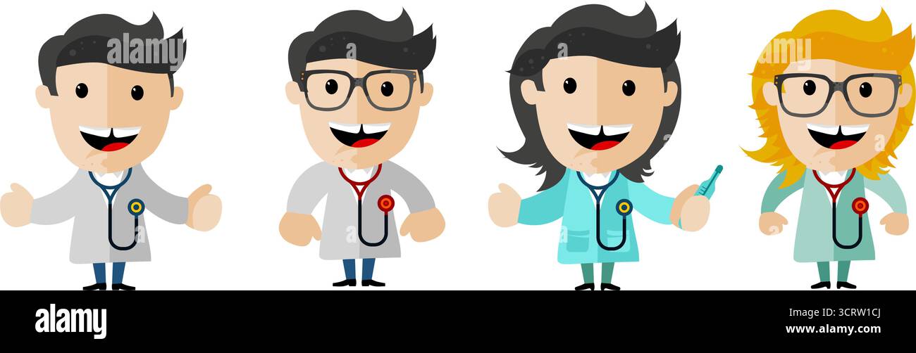 Medizinische Team Ärzte setzen Vektor-Illustration Stock Vektor