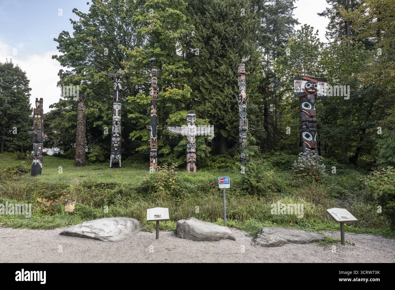Totempfähle, Stanley Park, Vancouver, Kanada Stockfoto