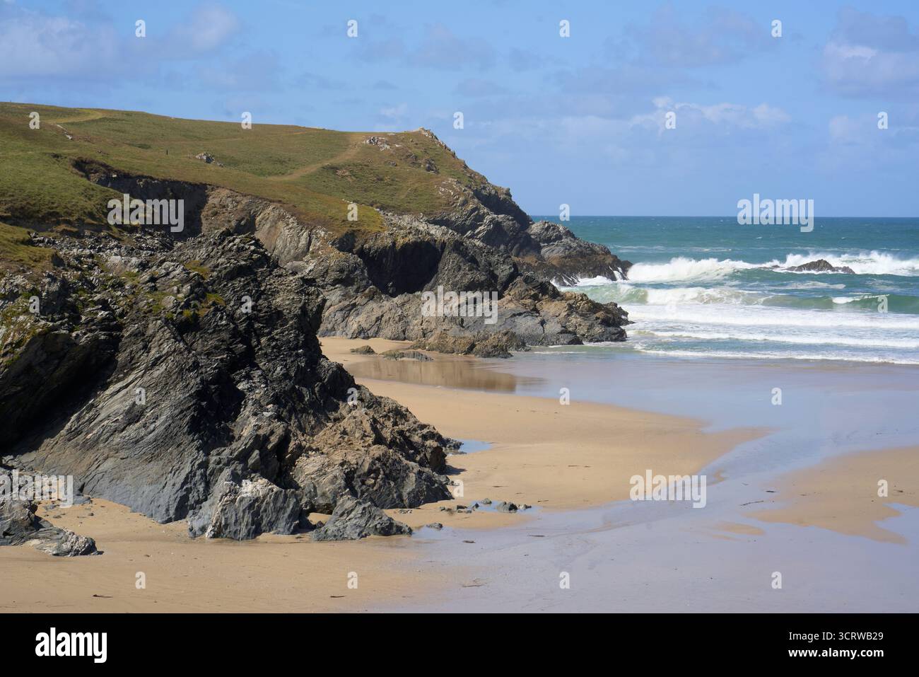Porth Joke Beach, auch bekannt als Polly Joke, in der Nähe von Newquay, Cornwall, Großbritannien Stockfoto