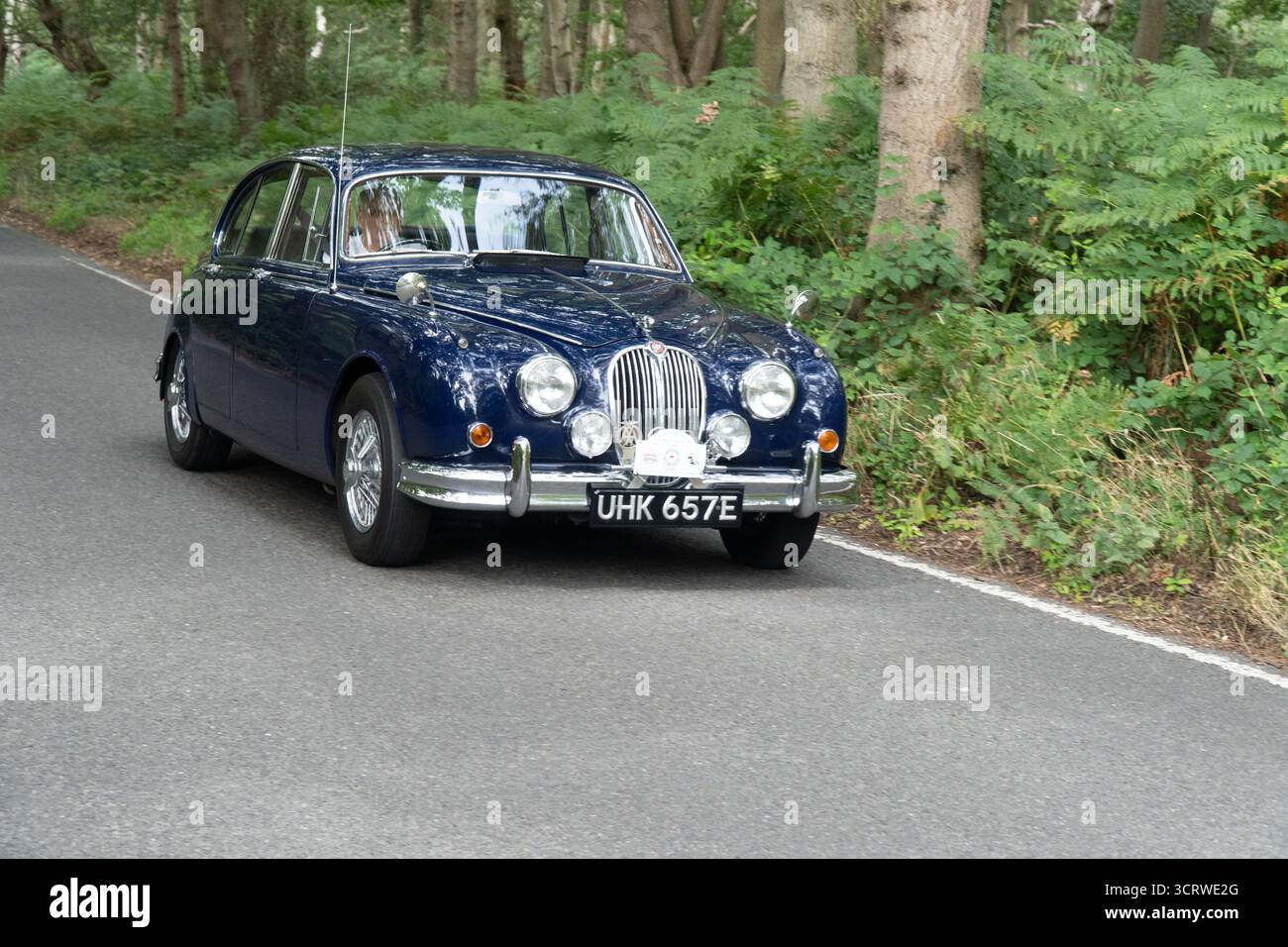 Jaguar mk II, Mark 2 3,4 Oldtimer auf Landspur Stockfoto