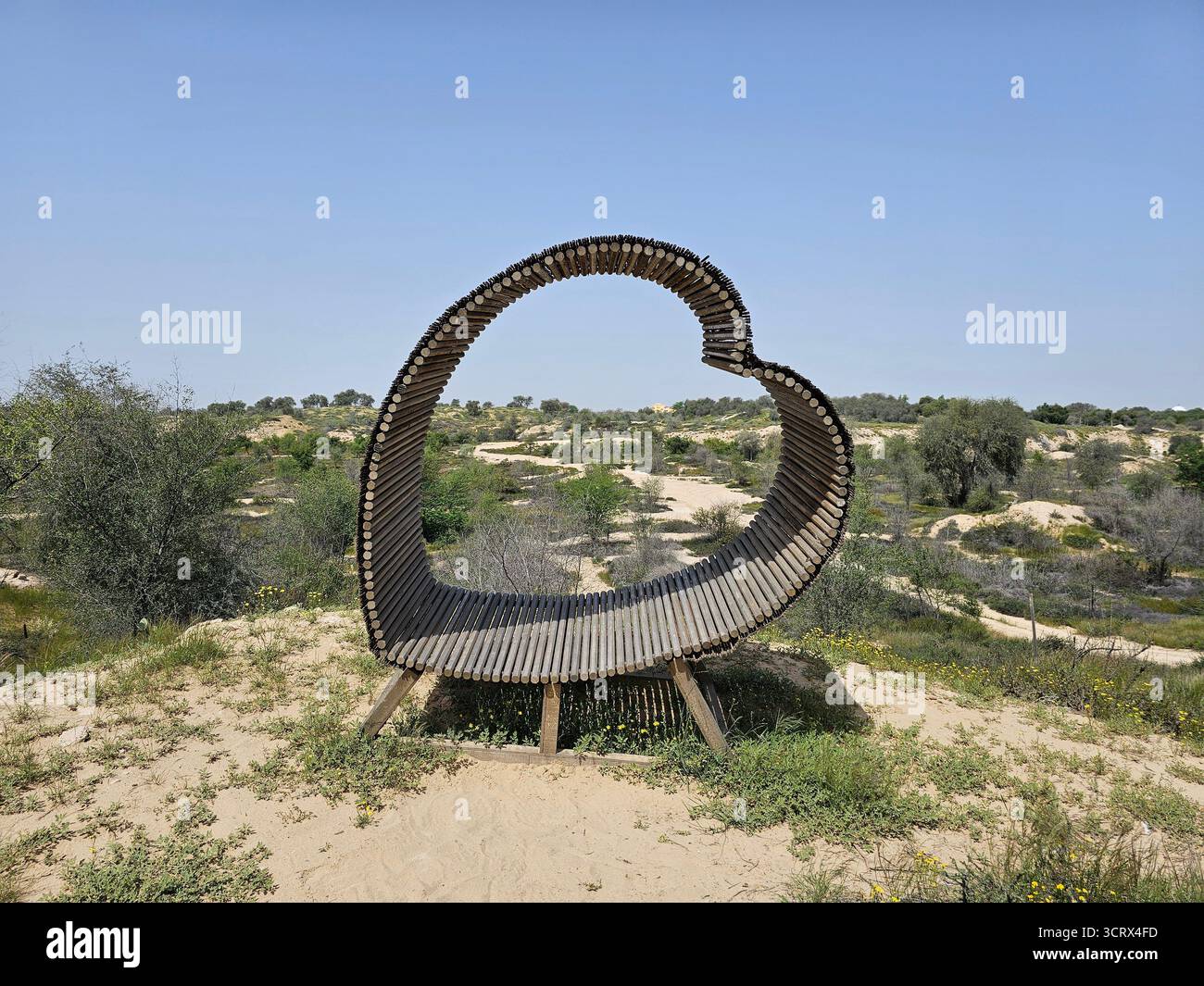 Der Mushrif Park Wanderweg in Dubai, VAE. Stockfoto