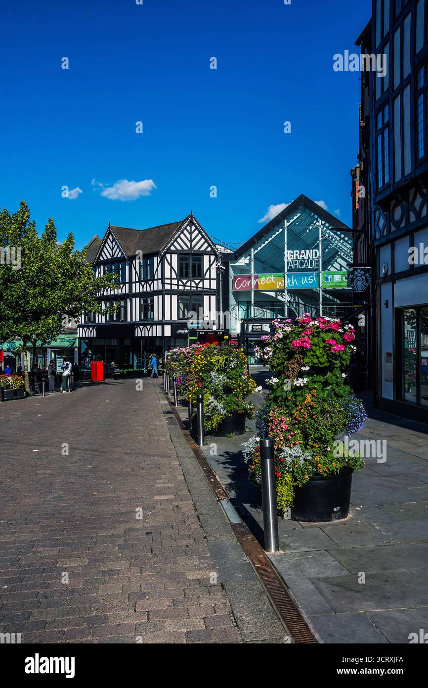 Blick auf das Stadtzentrum von Wigan. Stockfoto