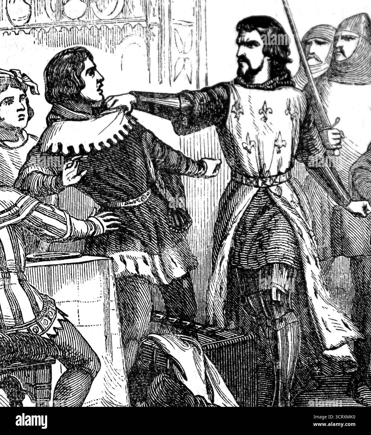 Impression Karls II. Von Navarra durch König Johann II. Von Frankreich (1319–1364), 5. April 1356. Stich, 19. Jahrhundert. Stockfoto