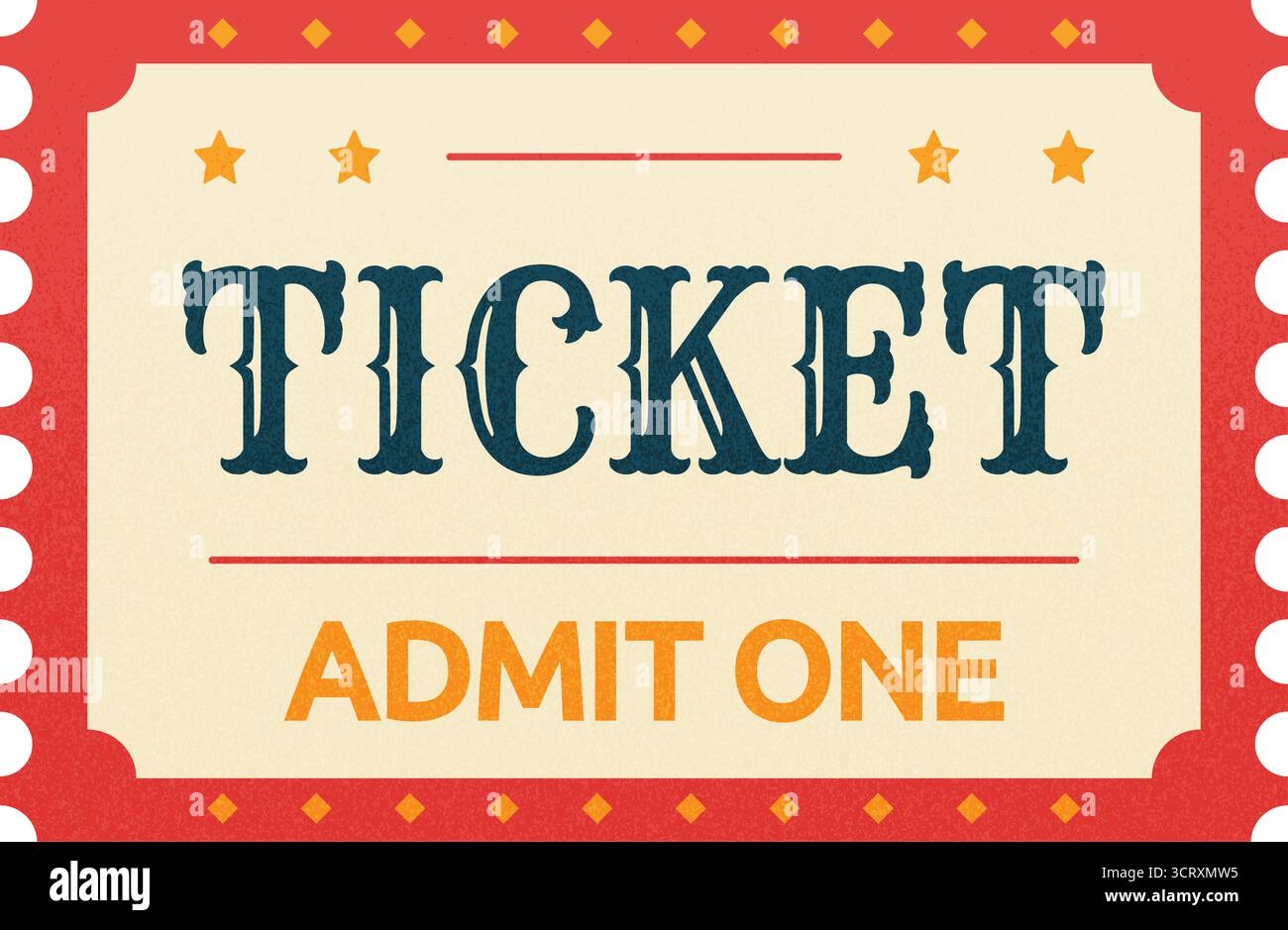 Vintage-Ticket-Vektor. Retro Event Pass Stock Vektor