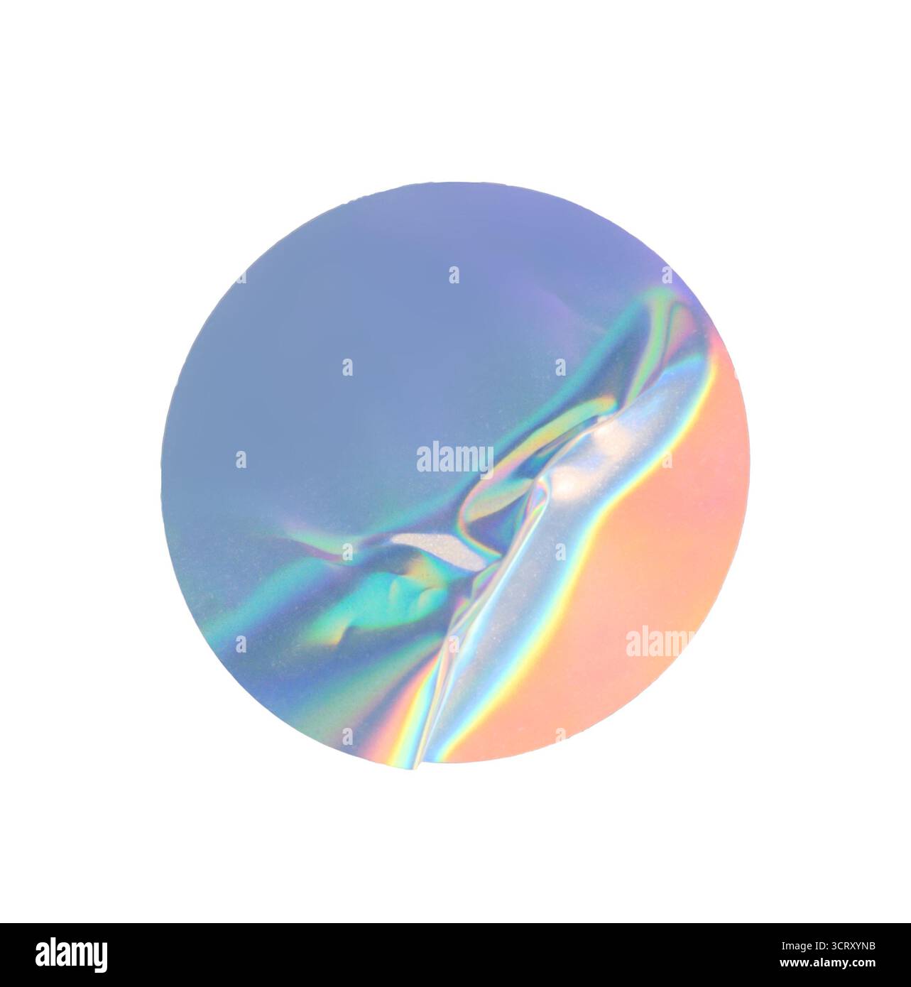 Abstrakter Aufkleber mit runder Farbverlaufsstruktur ein lichtundurchlässiges, flüssiges, klares, meerblaues Wasser, das mit beigefarbenem, transparentem Hintergrundlicht verschmilzt Stockfoto