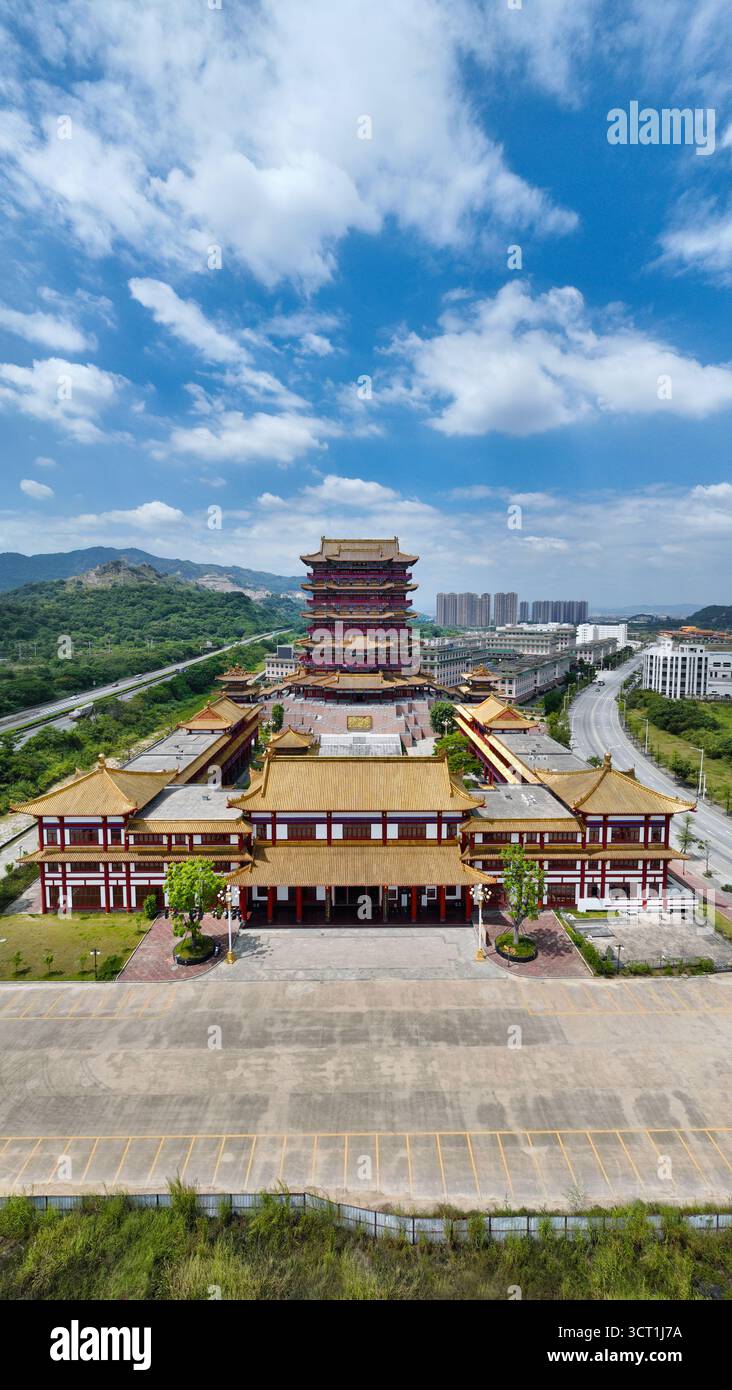 Luftaufnahmen des Qilin Pavillons in der Taian Hall Qilin Pill Immaterielles Kulturerbe Museum in Chaozhou Stadt Stockfoto