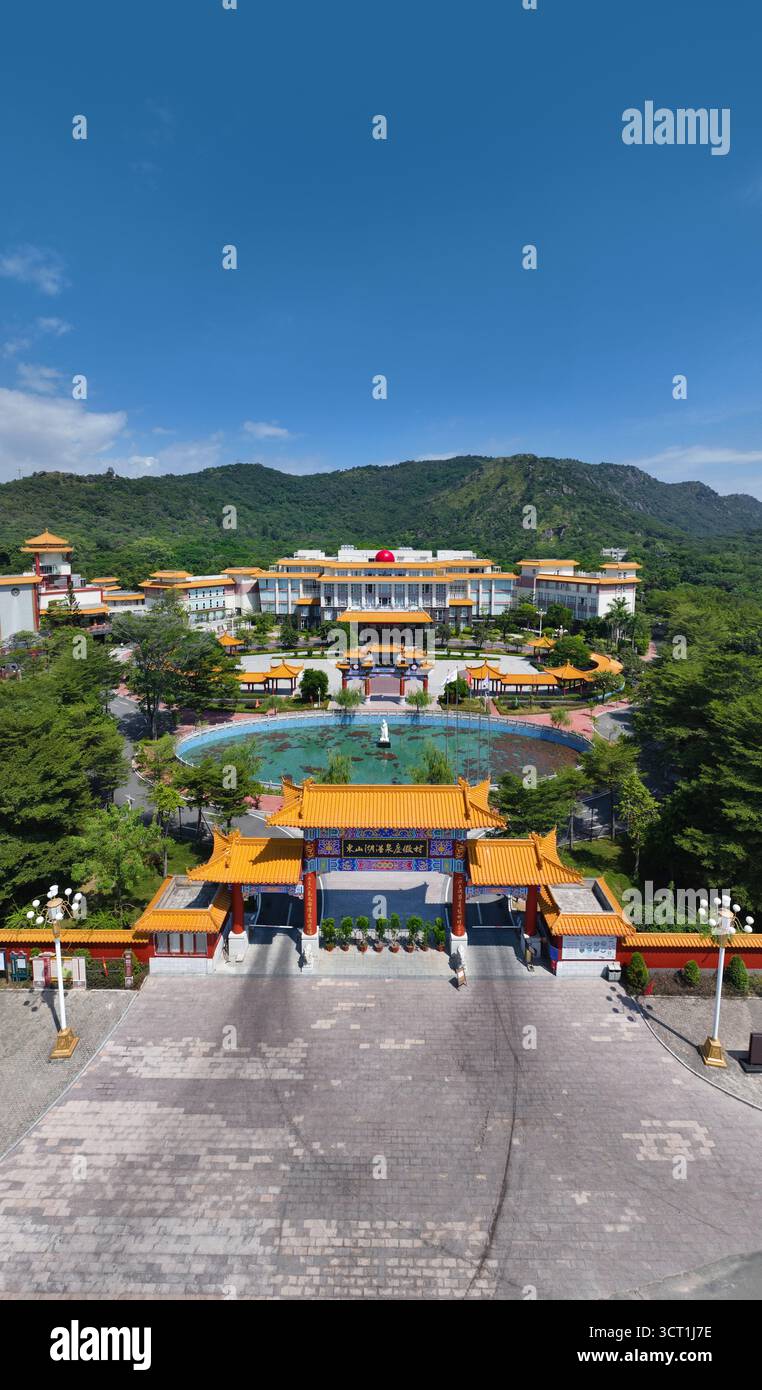 Luftaufnahmen des Qilin Pavillons in der Taian Hall Qilin Pill Immaterielles Kulturerbe Museum in Chaozhou Stadt Stockfoto