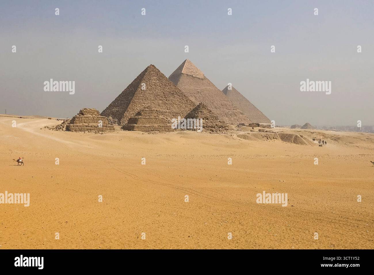 Pyramiden von Gizeh. Pyramiden von Ägypten. Das siebte Wunder der Welt. Alten Megalithen Stockfoto